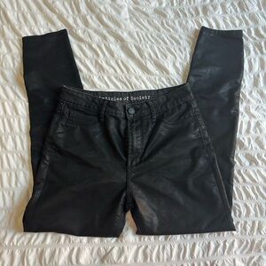 Articles of Society Black Faux Leather Skinny Jeans